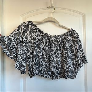 Floral Off The Shoulder Crop Top